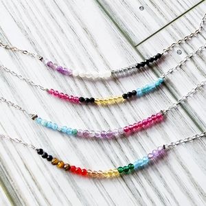 📿 GEMSTONE PRIDE STERLING SILVER NECKLACE handmade made to order